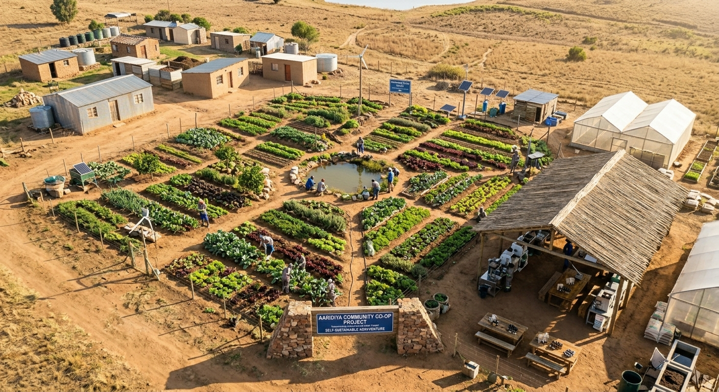 A vibrant African community market — representing the sustainable trade ecosystem Aaridiya™ builds